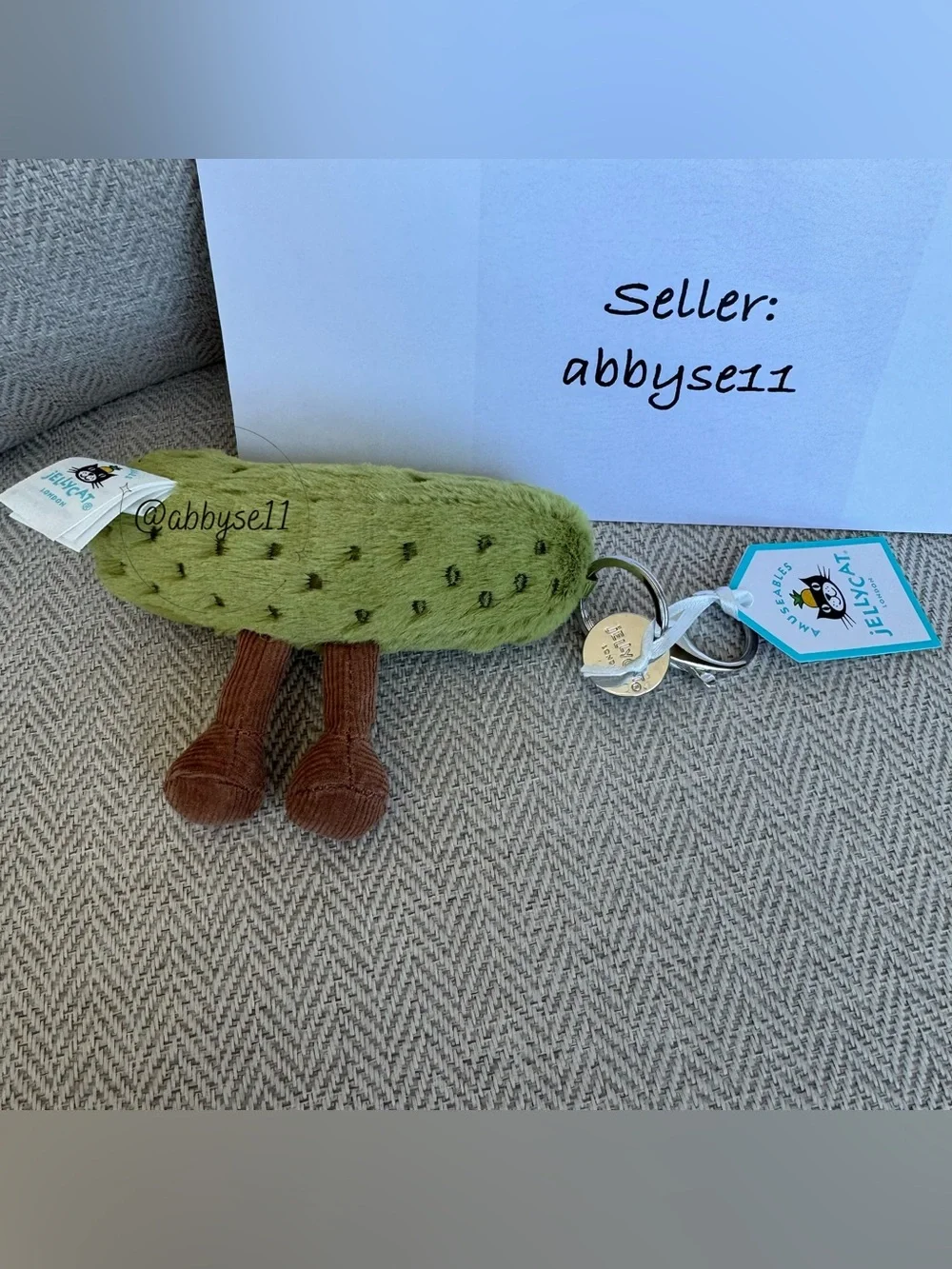 Jellycat Amuseables Pickle Bag Charm - Authentic - New With Tags - Fast Ship